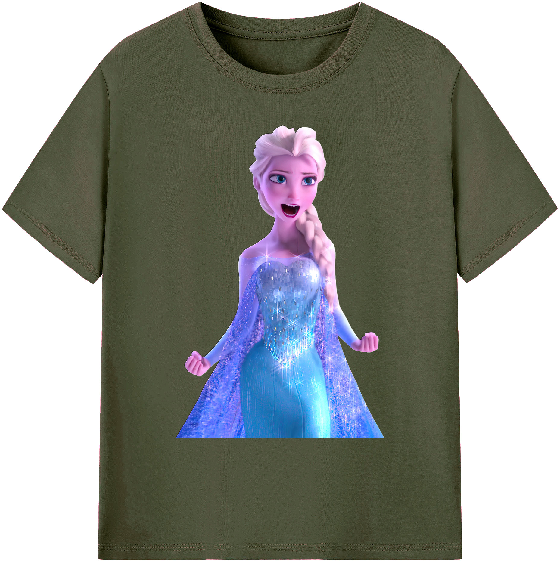 （画像用） アナと雪の女王 アンナ エルサ Frozen Anna Elsa 綿100％ メンズ半袖Tシャツ｜肌触りやわらか＆通気性